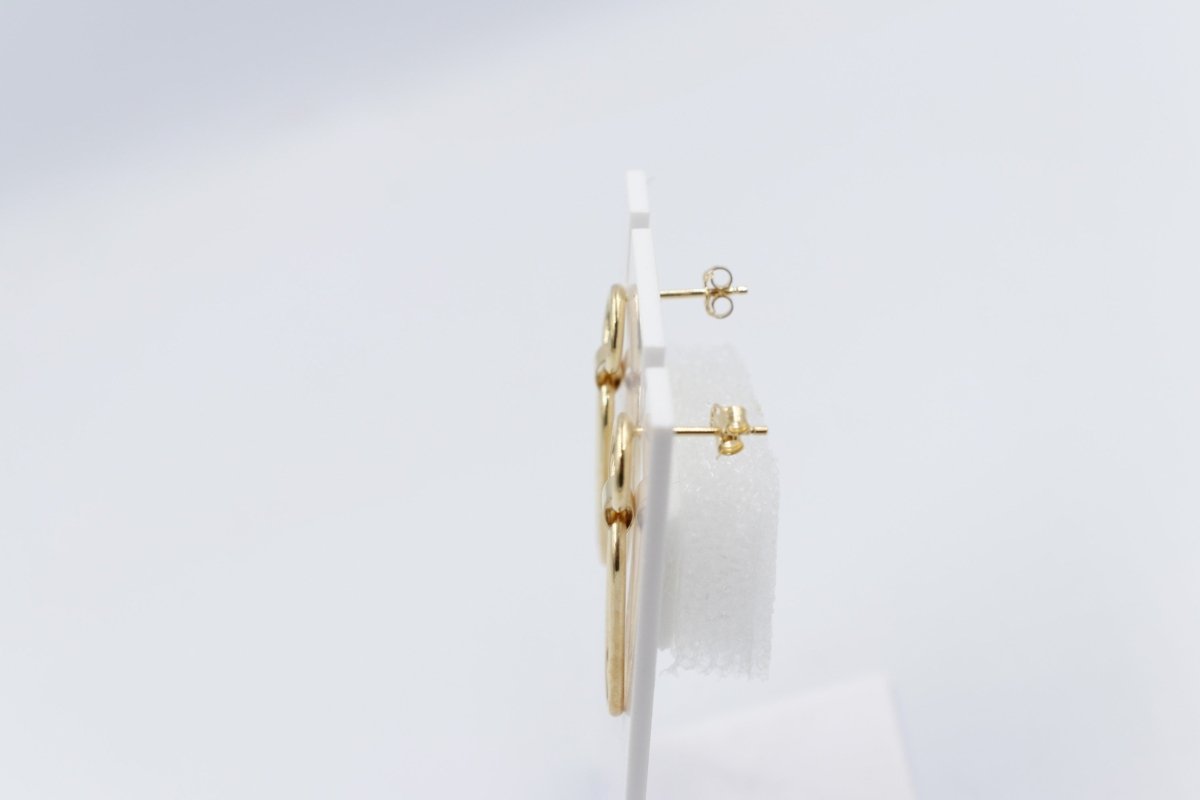 9ct Gold Paper clip design Drop Earrings 60HP888/8