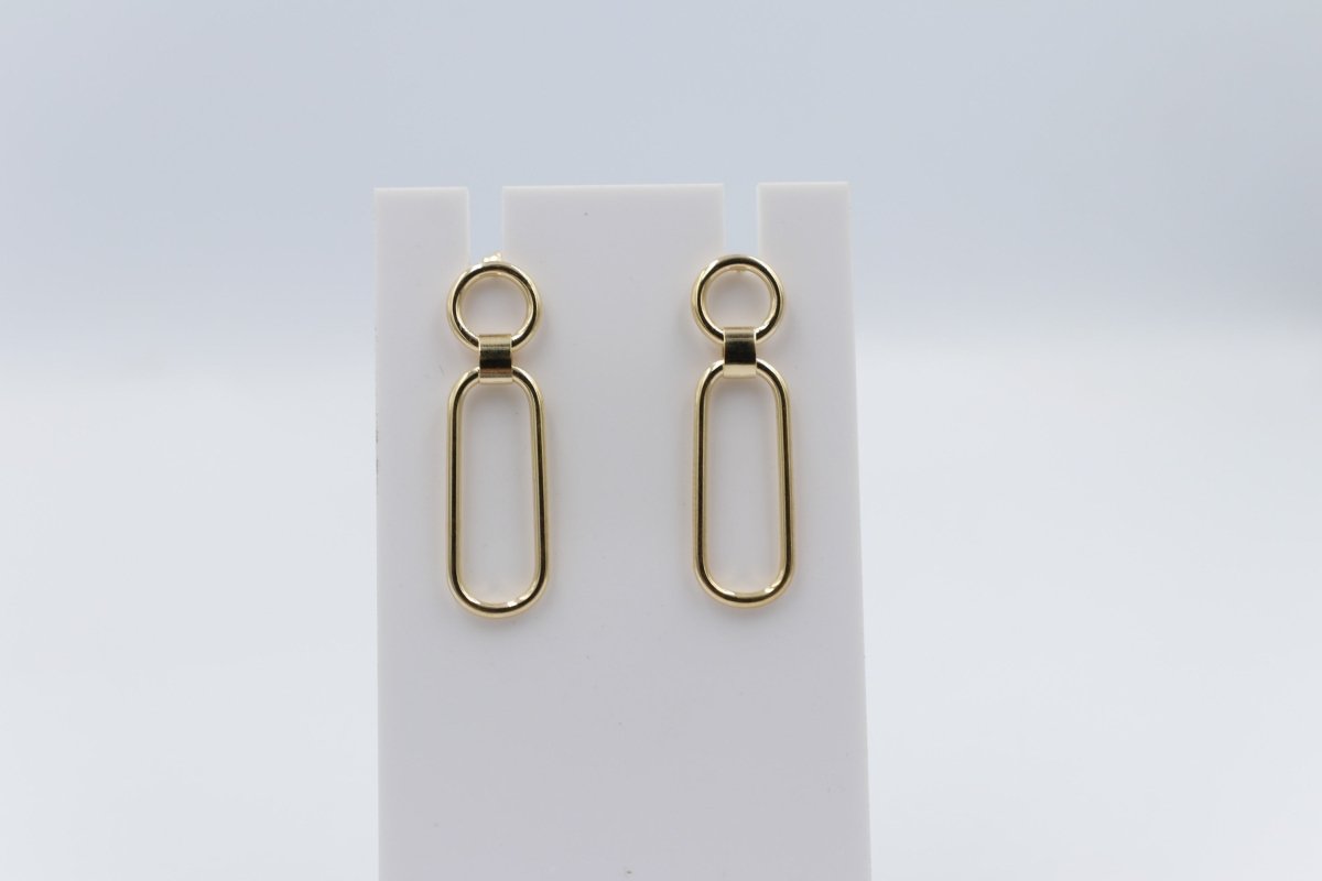 9ct Gold Paper clip design Drop Earrings 60HP888/8