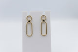 9ct Gold Paper clip design Drop Earrings 60HP888/8