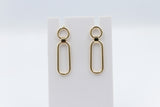 9ct Gold Paper clip design Drop Earrings 60HP888/8