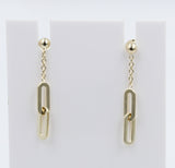 9ct Gold Paper clip design Drop Earrings OFY535/8