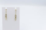 9ct Gold Paper clip design Drop Earrings OFY535/8