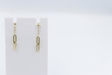 9ct Gold Paper clip design Drop Earrings OFY535/8