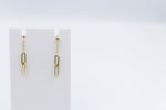 9ct Gold Paper clip design Drop Earrings OFY535/8