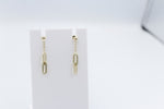 9ct Gold Paper clip design Drop Earrings OFY535/8