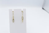 9ct Gold Paper clip design Drop Earrings OFY535/8