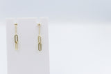 9ct Gold Paper clip design Drop Earrings OFY535/8