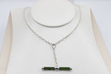 Stg Silver Set New Zealand Greenstone Fob Chain