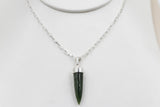 New Zealand Greenstone Small Point Pendent
