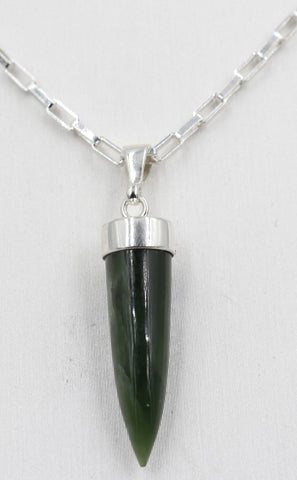 New Zealand Greenstone Small Point Pendent