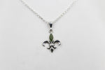 Stg Silver Set Pounamu Fleur de Lis Pendant