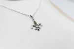 Stg Silver Set Pounamu Fleur de Lis Pendant