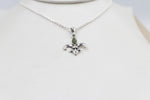 Stg Silver Set Pounamu Fleur de Lis Pendant