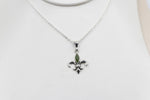 Stg Silver Set Pounamu Fleur de Lis Pendant