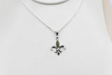 Stg Silver Set Pounamu Fleur de Lis Pendant