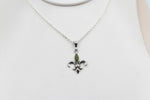 Stg Silver Set Pounamu Fleur de Lis Pendant