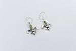 Stg Silver Set Pounamu Fleur de Lis Earrings