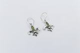 Stg Silver Set Pounamu Fleur de Lis Earrings
