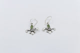 Stg Silver Set Pounamu Fleur de Lis Earrings