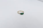 9ct Gold 3 stone Genuine Emerald & Diamond ring SYR2991