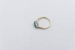 9ct Gold 3 stone Genuine Emerald & Diamond ring SYR2991