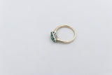 9ct Gold 3 stone Genuine Emerald & Diamond ring SYR2991