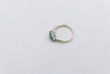 9ct Gold 3 stone Genuine Emerald & Diamond ring SYR2991
