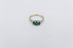 9ct Gold 3 stone Genuine Emerald & Diamond ring SYR2991