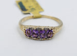 9ct Gold Amethyst & Diamond ring SYR7987A