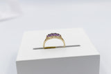 9ct Gold Amethyst & Diamond ring SYR7987A