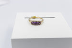 9ct Gold Amethyst & Diamond ring SYR7987A