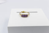 9ct Gold Amethyst & Diamond ring SYR7987A