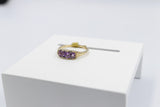 9ct Gold Amethyst & Diamond ring SYR7987A