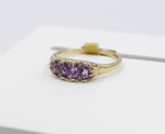 9ct Gold Amethyst & Diamond ring SYR7987A