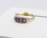 9ct Gold Amethyst & Diamond ring SYR7987A