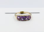 9ct Gold Amethyst & Diamond ring SYR7993