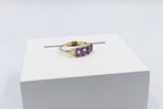 9ct Gold Amethyst & Diamond ring SYR7993