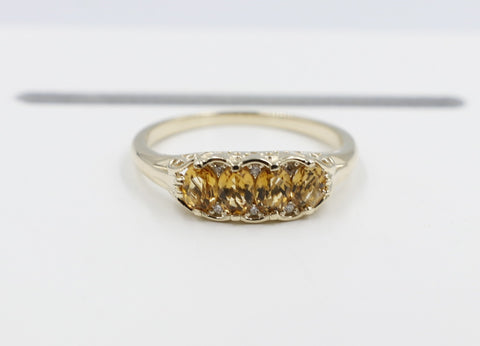 9ct Gold Citrine & Diamond ring SYR7987C