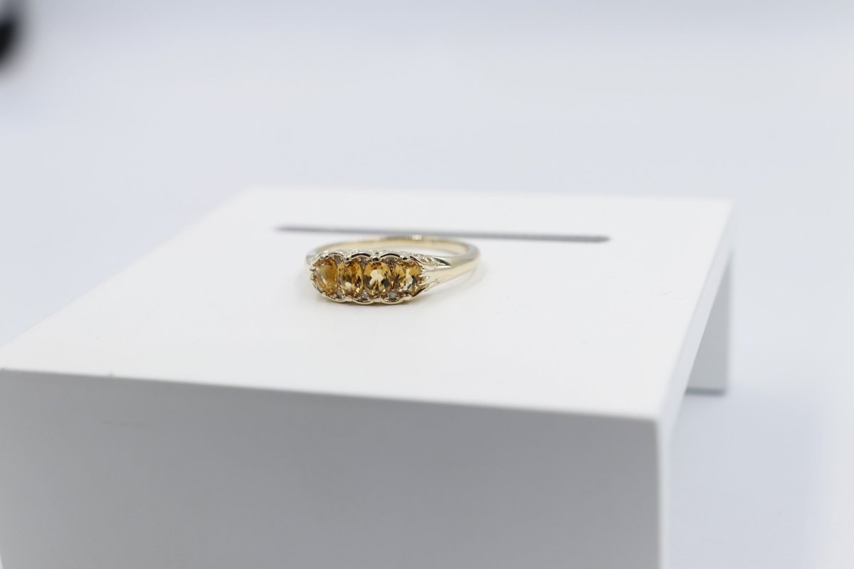 9ct Gold Citrine & Diamond ring SYR7987C
