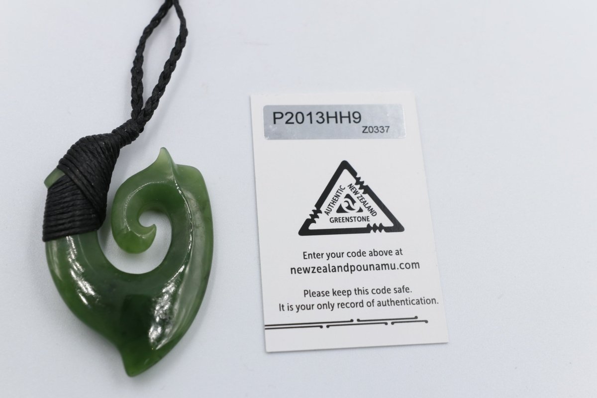New Zealand Greenstone Fish Hook Bound WG443045