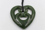 New Zealand Greenstone Heart with Quad Koru GC082