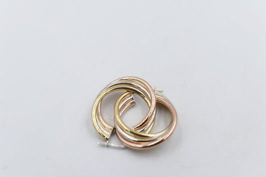 9ct Gold 3 tone crossover Earrings 200BC698/9900