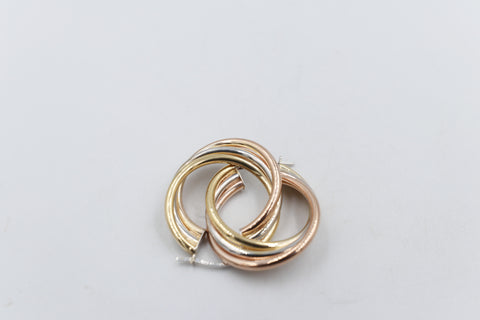 9ct Gold 3 tone crossover Earrings 200BC698/9900