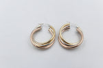 9ct Gold 3 tone crossover Earrings 200BC698/9900