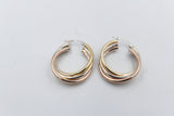 9ct Gold 3 tone crossover Earrings 200BC698/9900