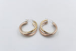 9ct Gold 3 tone crossover Earrings 200BC698/9900