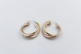 9ct Gold 3 tone crossover Earrings 200BC698/9900