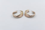 9ct Gold 3 tone crossover Earrings 200BC698/9900