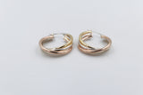 9ct Gold 3 tone crossover Earrings 200BC698/9900