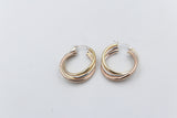 9ct Gold 3 tone crossover Earrings 200BC698/9900